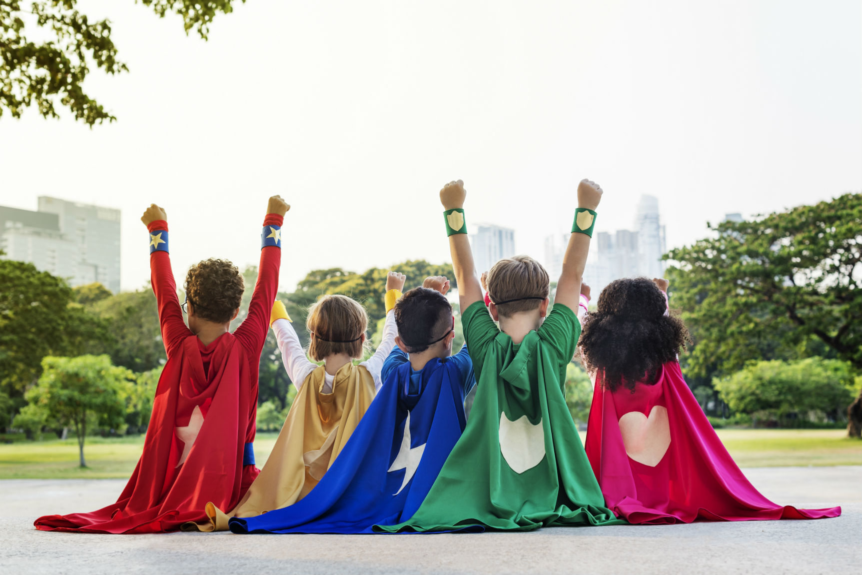 kids in hero costumes